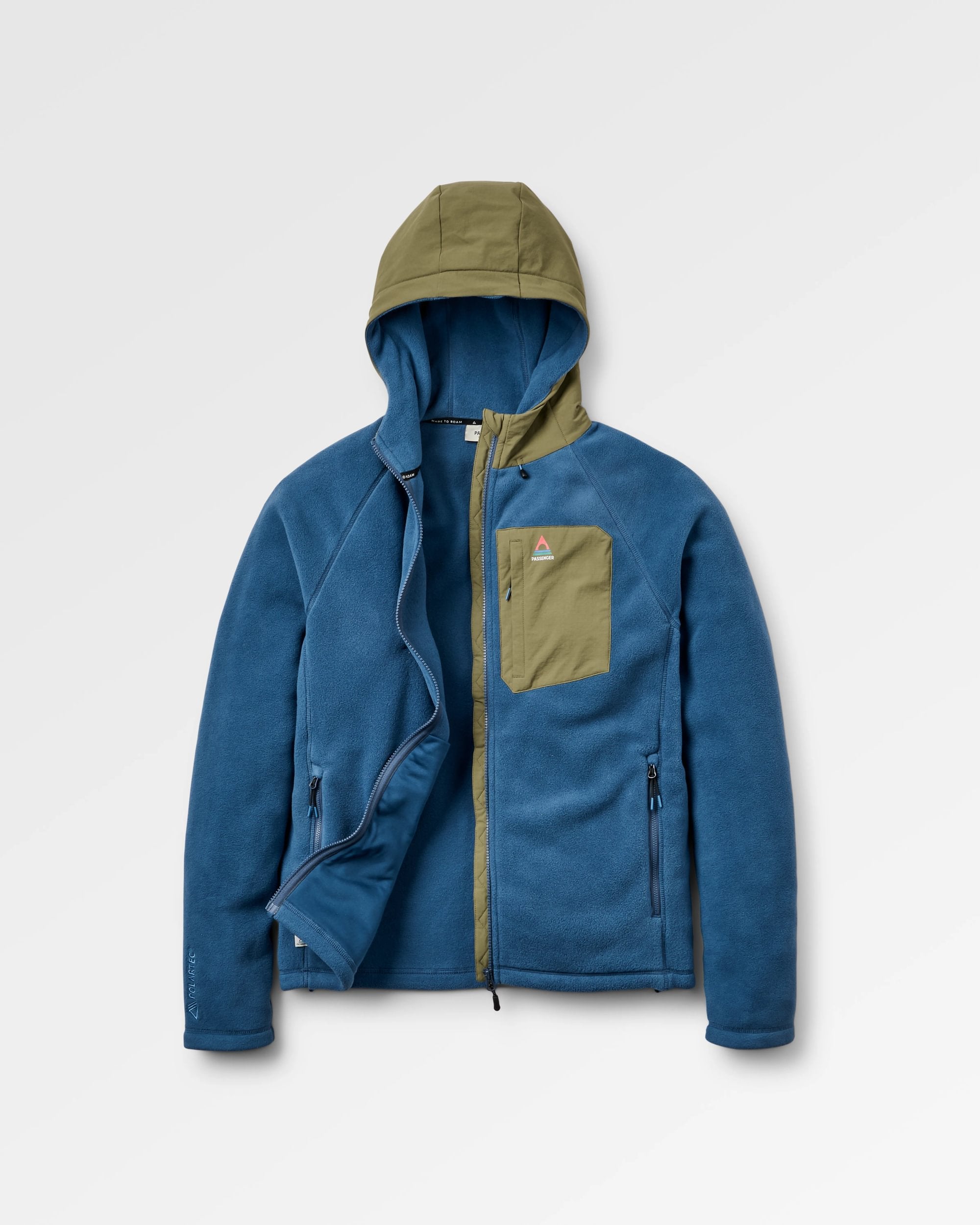 Sierrascape Men's Recycled Polartec® Fleece Hoodie - Dark Denim - Flatlay