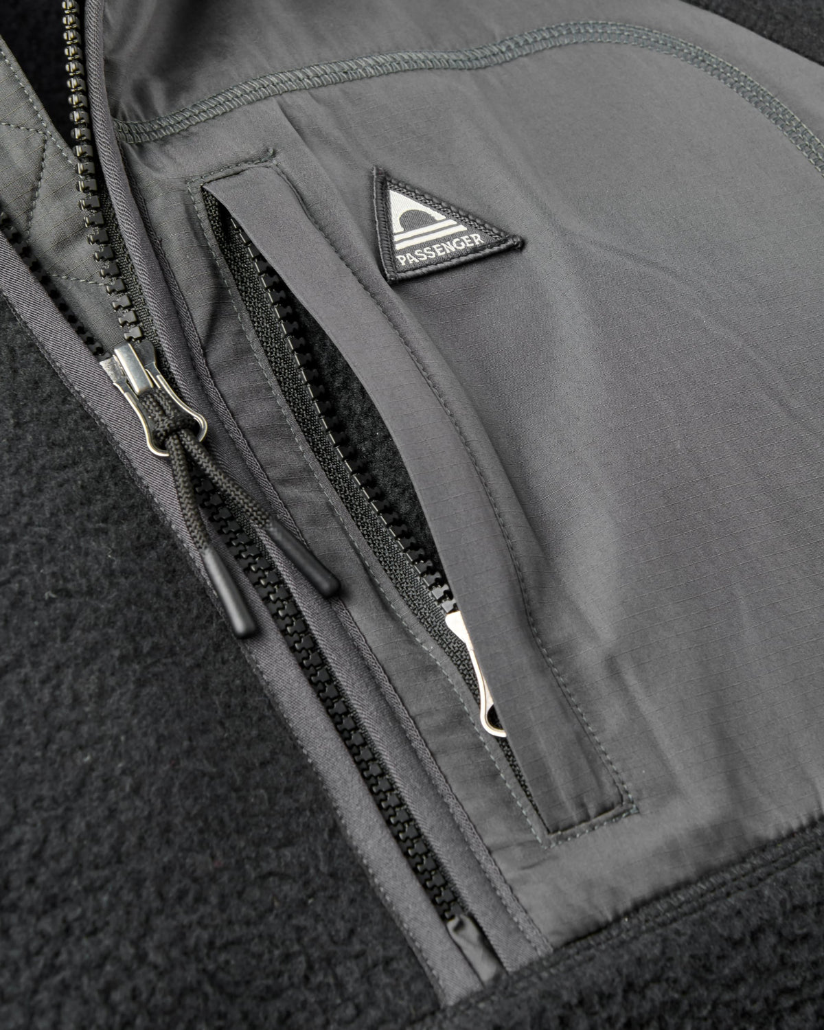 Offgrid 1/2 Zip Hooded Sherpa Fleece - Black - Flatlay