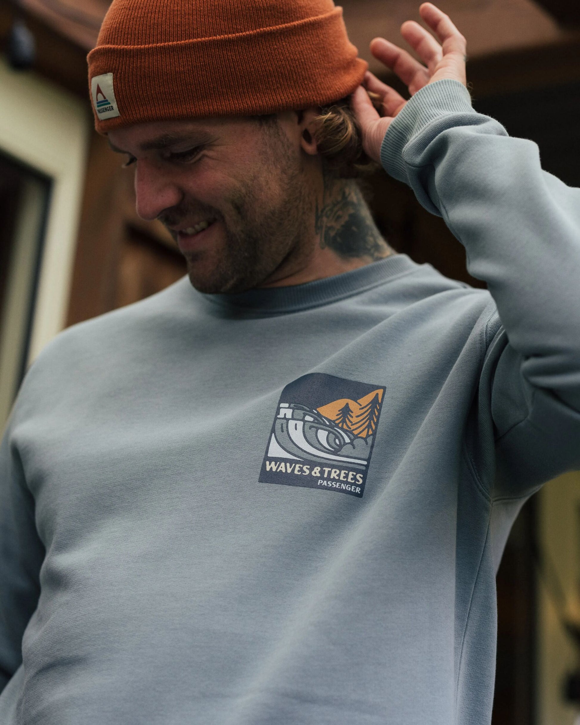 Waves & Trees Organic Cotton Sweatshirt - Stormy Sea
