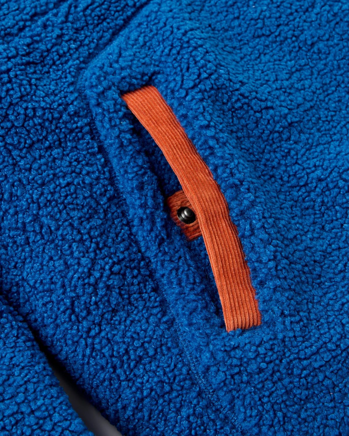 Clover Sherpa Fleece Hooded Pullover - Blue Navy - Flatlay