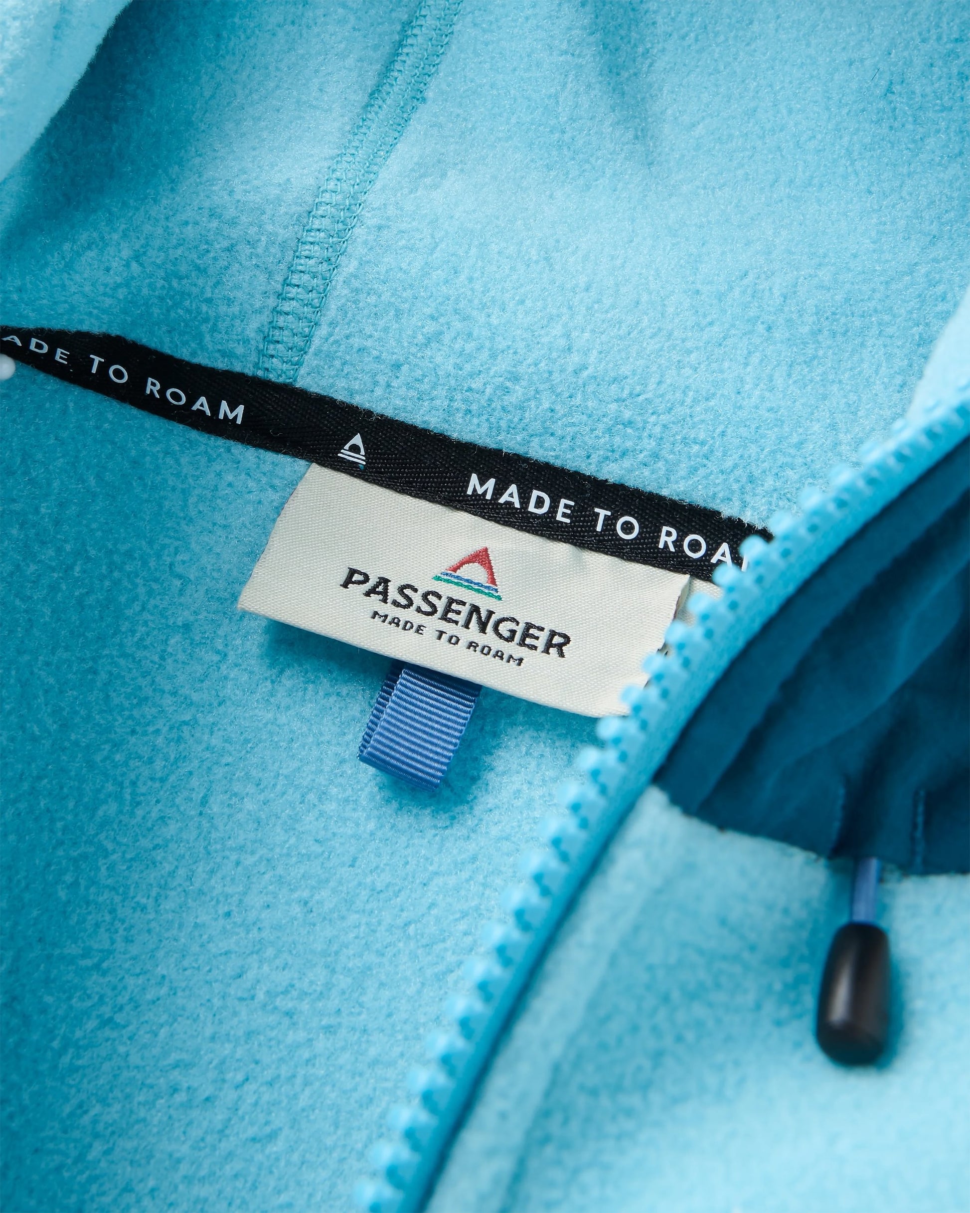 Sierrascape Women's Recycled Polartec® Fleece Hoodie - Retro Blue/Tidal Blue - Flatlay