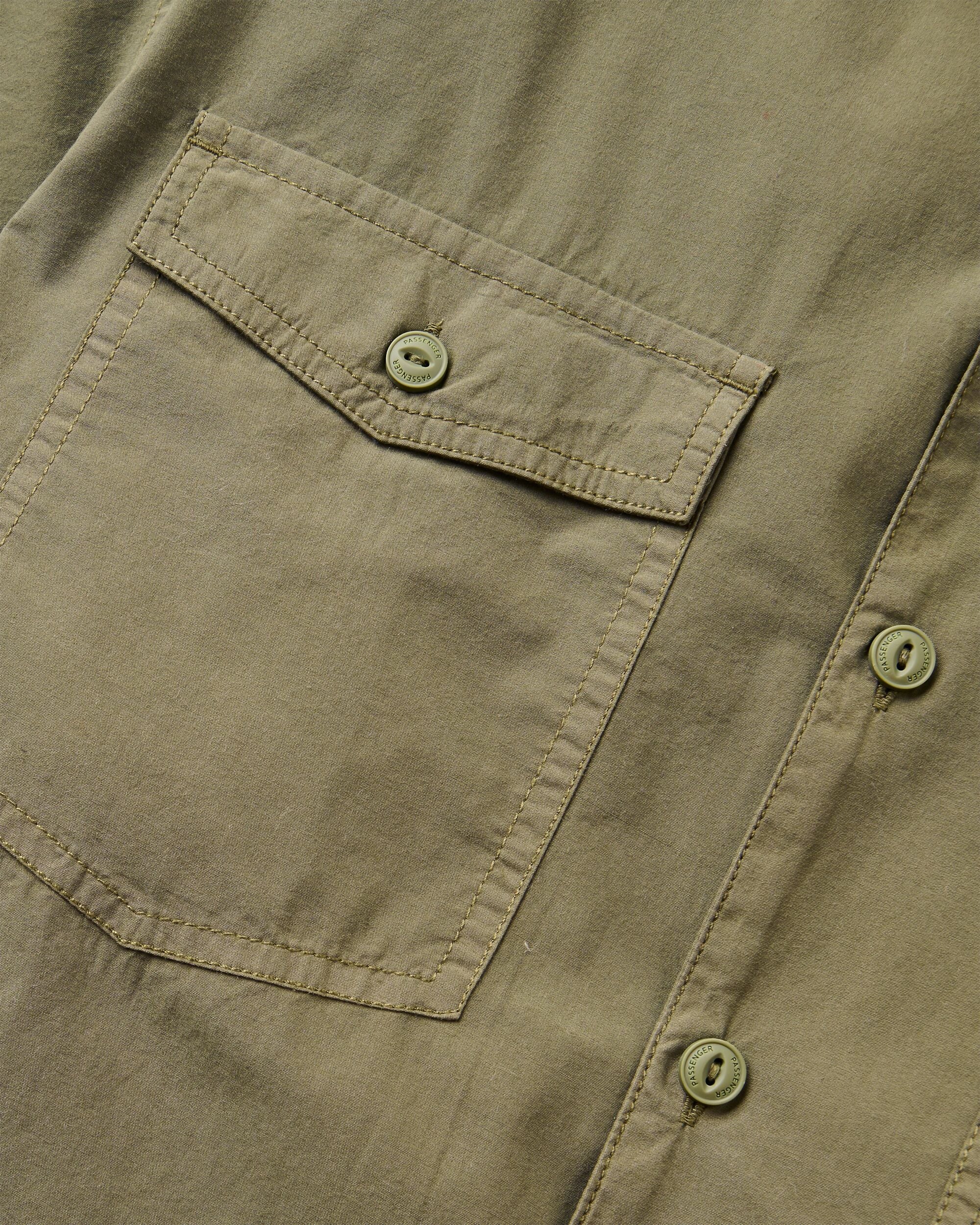 Acreage Organic Cotton Shirt - Khaki - Flatlay