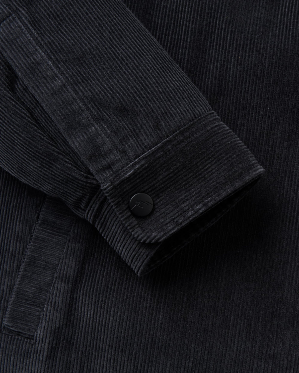 Kodiak Sherpa Lined Cord Overshirt - Faded Black - Flatlay