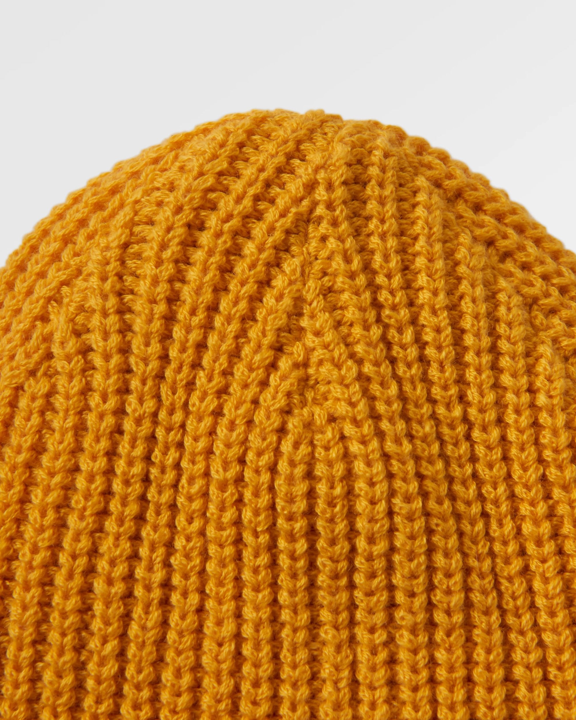 Beechwood Fleece Lined Recycled Beanie - Mustard Gold - Flatlay