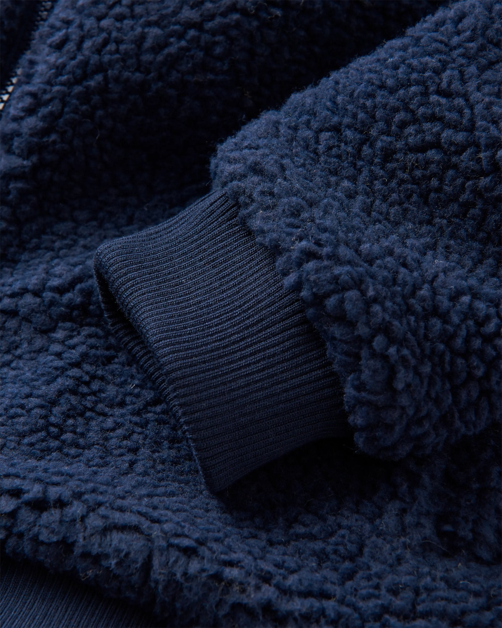 Adventure Recycled Deep-Pile Sherpa Fleece - Rich Navy - Flatlay