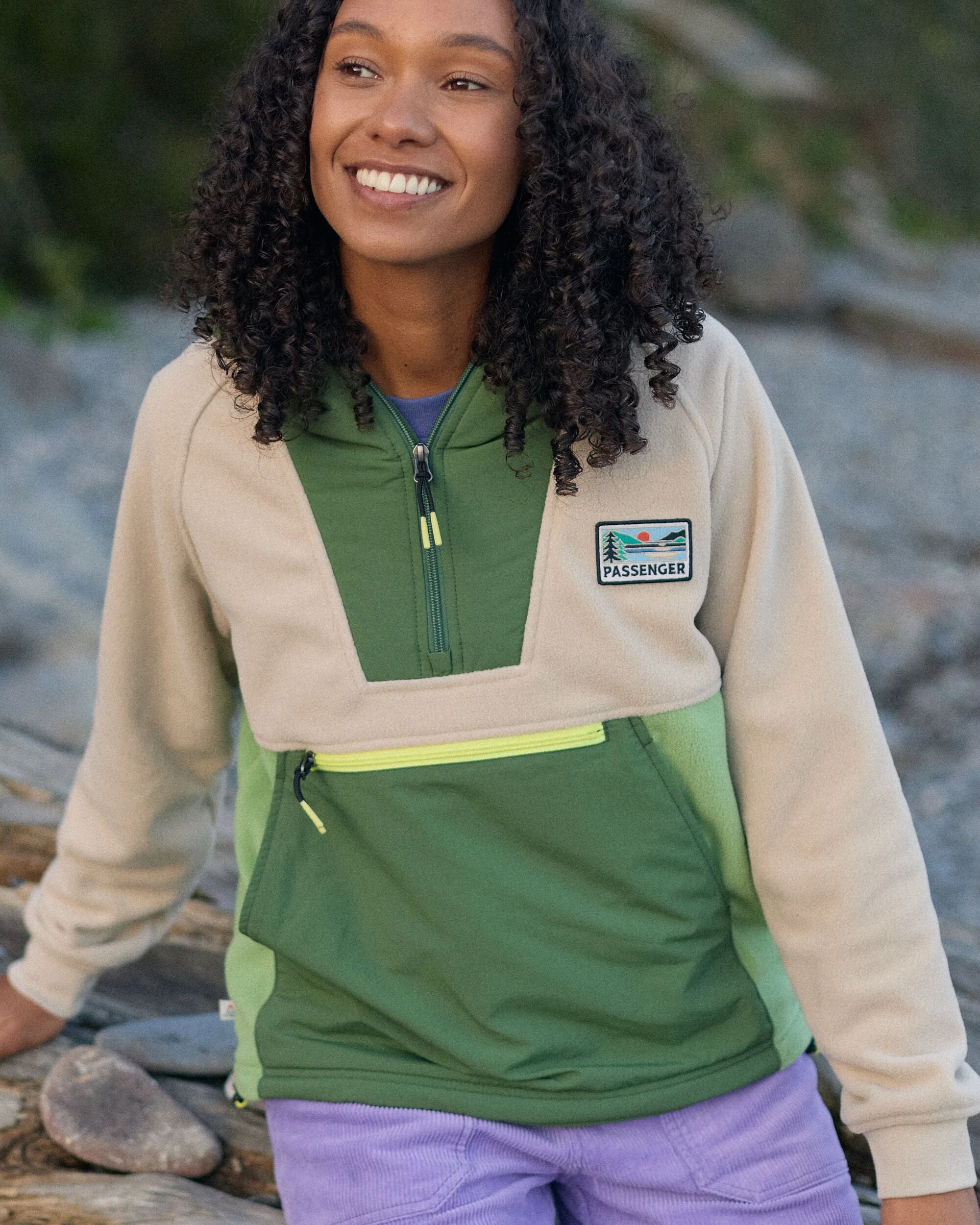 Alexander Recycled Hooded Polar Fleece - Feather/Wild Green - Lifestyle