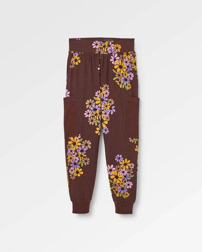 Day Dream Trouser - Floral Grid Espresso - Flatlay