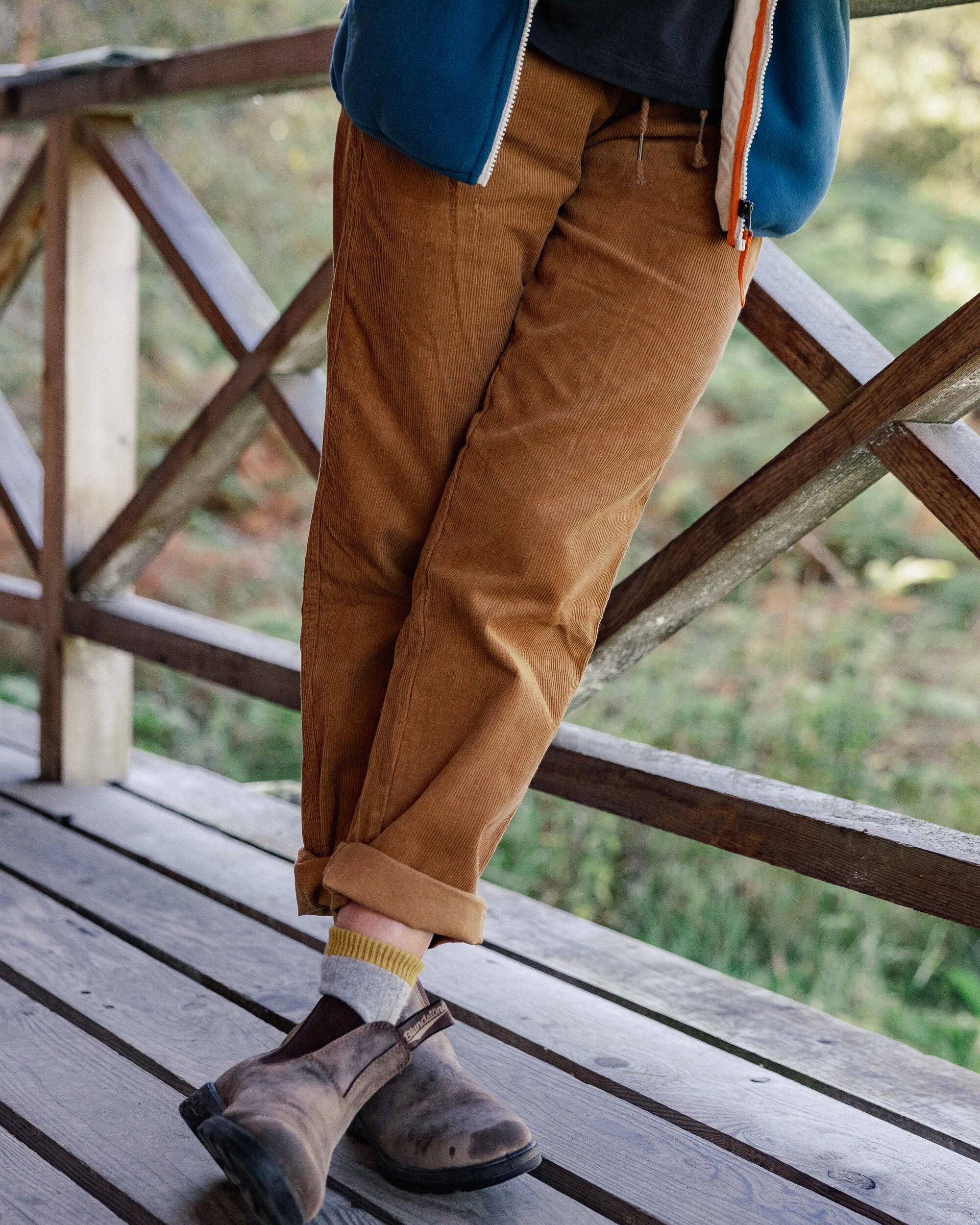 Compass Recycled Corduroy Trouser - Coconut - Lifestyle