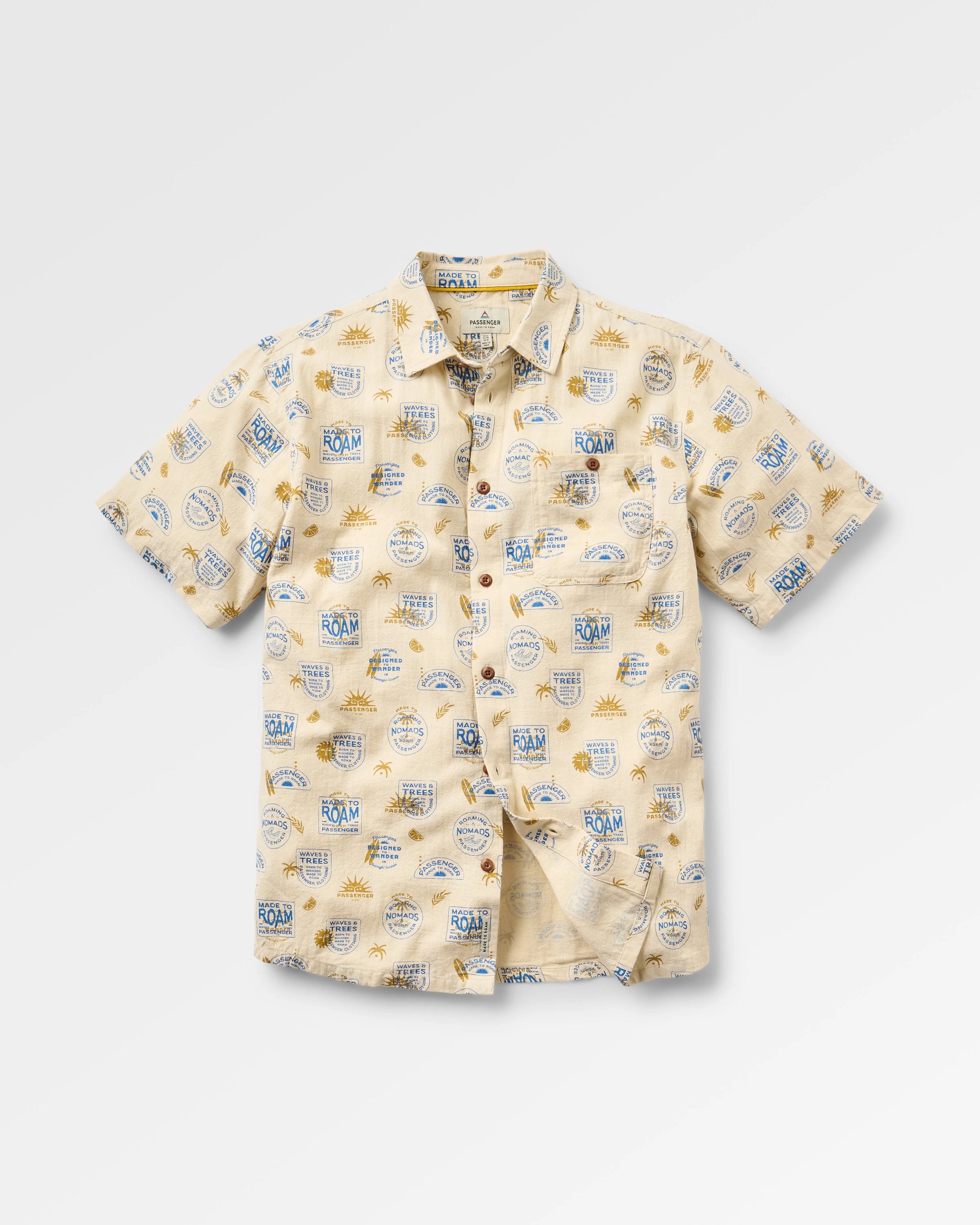 Chill Textured Short Sleeve Shirt - Badge Birch - Flatlay