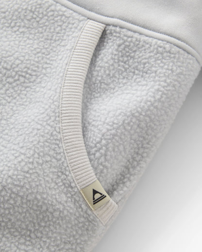 Campout Full Zip Fleece Hoodie - Light Grey - Flatlay