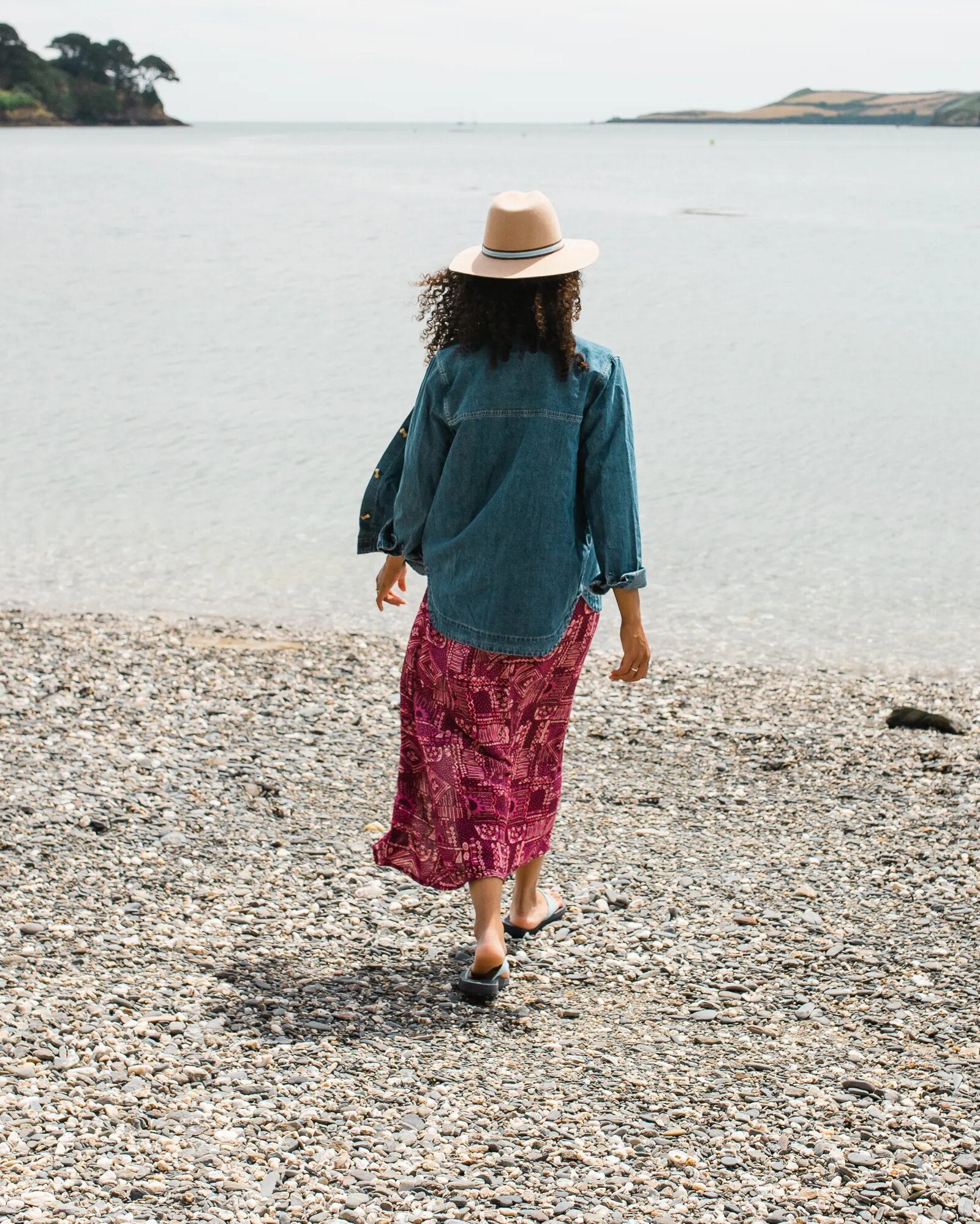 Hannah Skirt - Vintage Patchwork Wine - Lifestyle