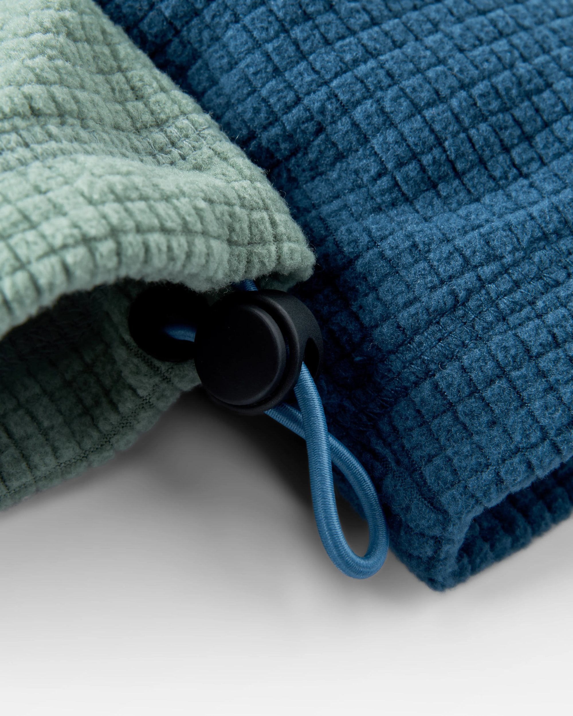 Off Trail Recycled Grid Polar Fleece - Pistachio/Dark Denim - Flatlay