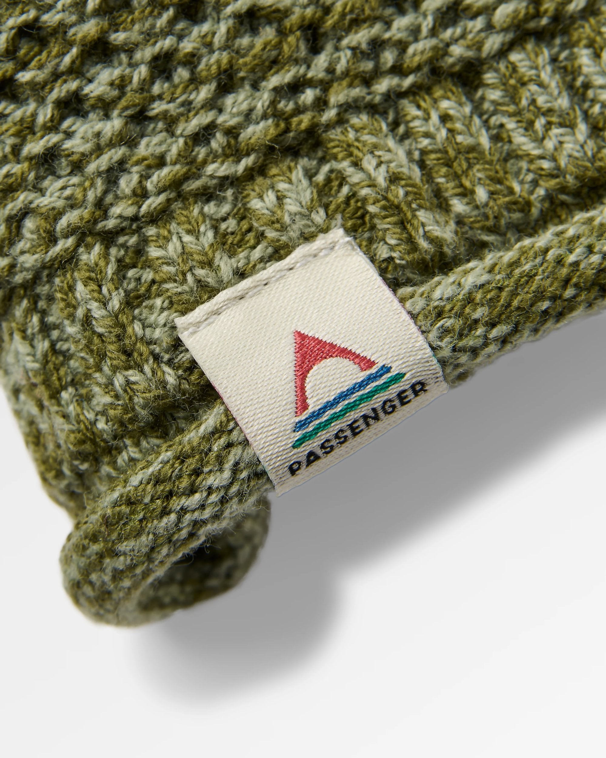 Shore Organic Cotton Knitted Jumper - Khaki - Flatlay