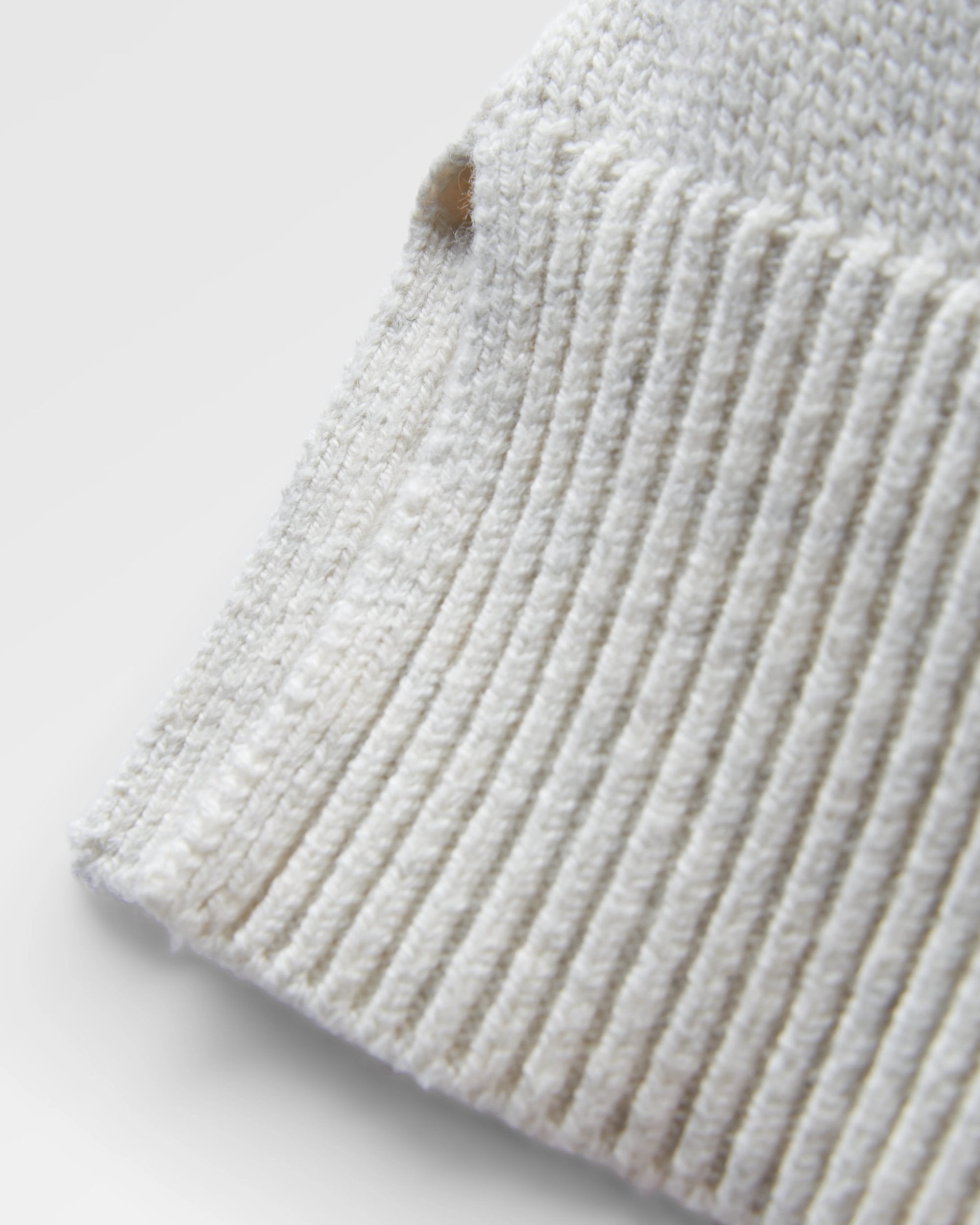Cove Organic Cotton Knitted Hoodie - Off White - Flatlay