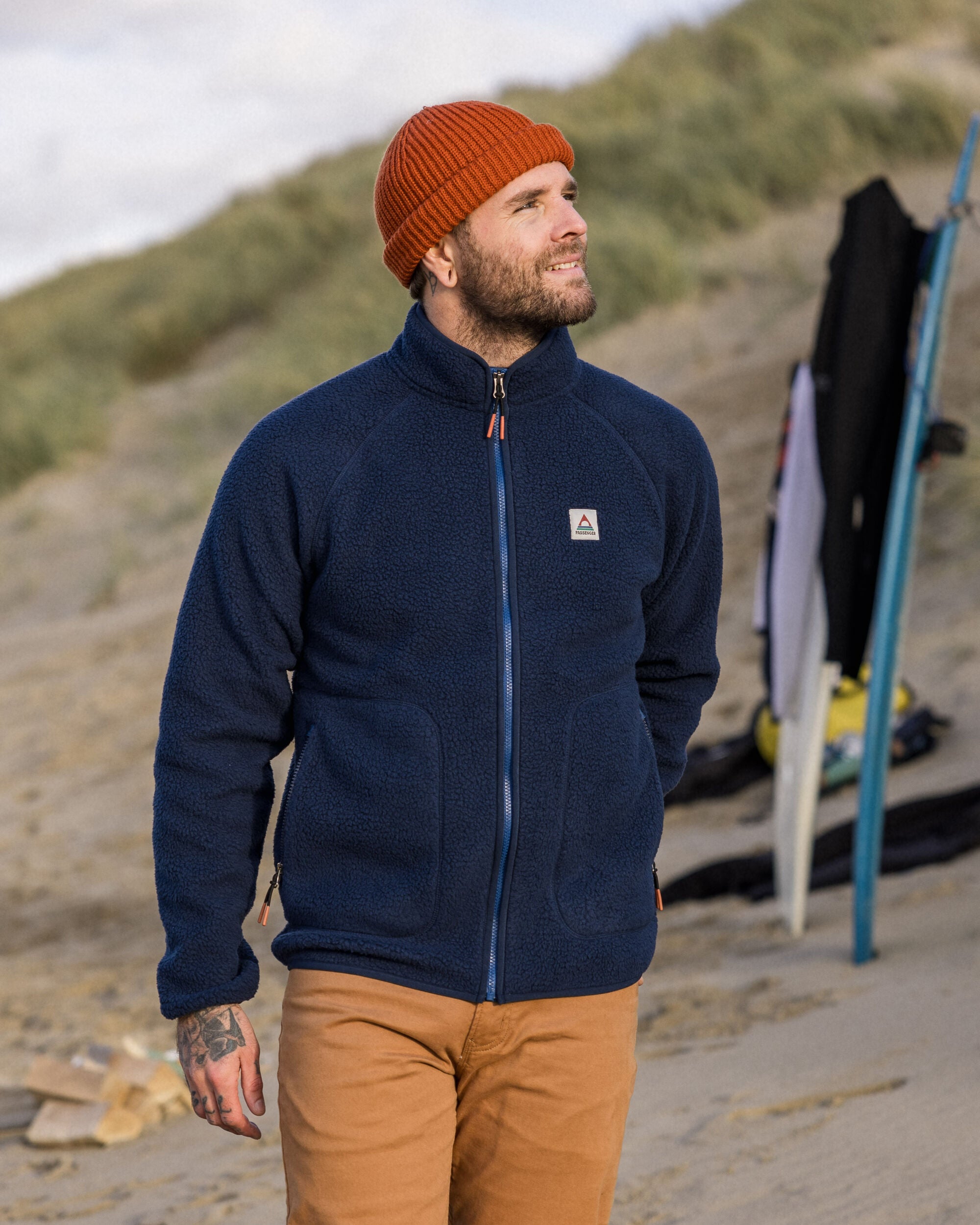 Tripper 2.0 Full Zip Recycled Sherpa Fleece - Rich Navy - Lifestyle