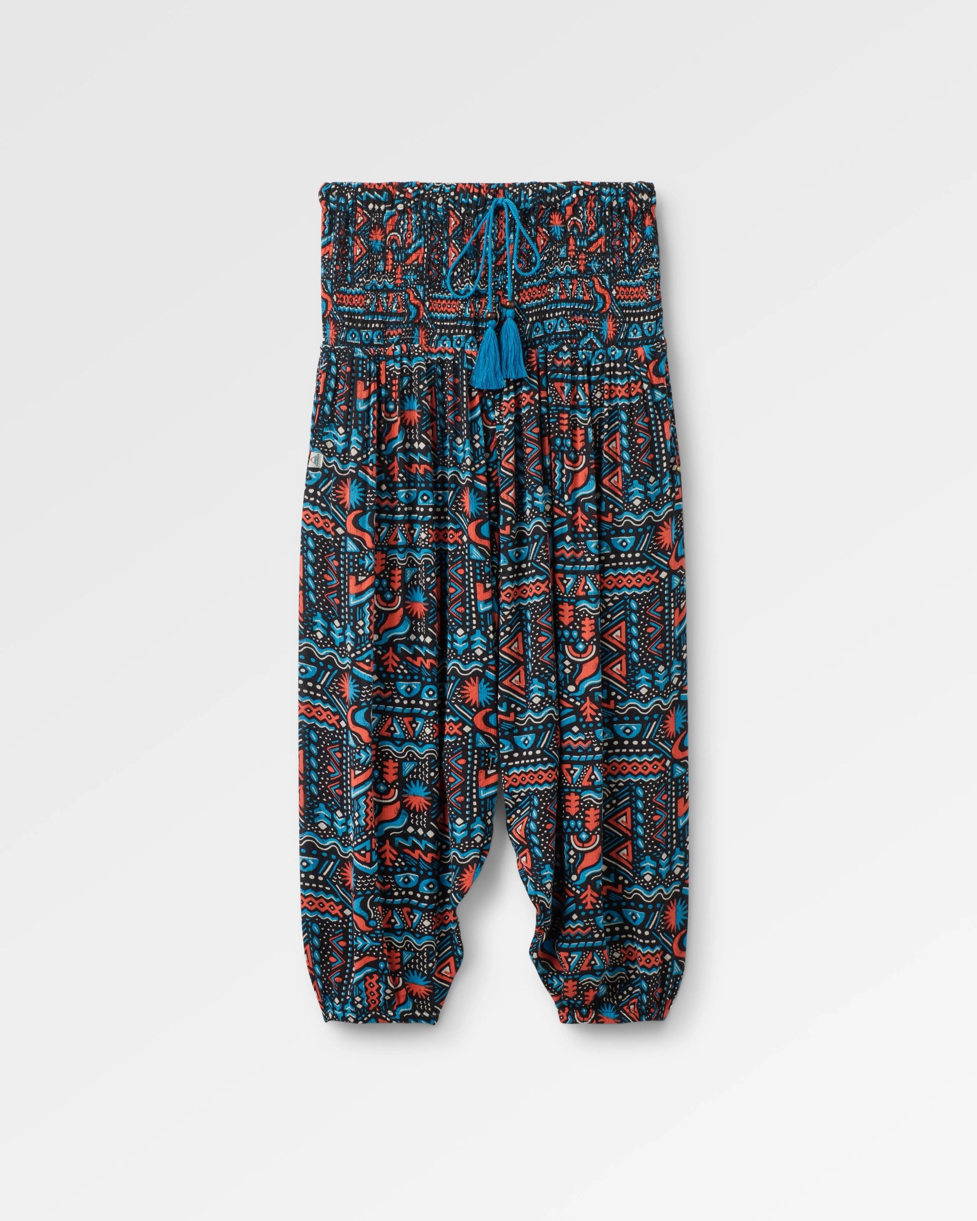 Daylily Loose Trouser - Elemental Geo Black - Flatlay