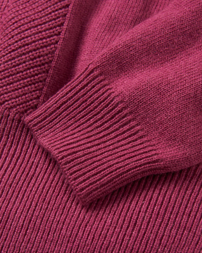Hideout Oversized Recycled Knitted Jumper - Rhubarb - Flatlay