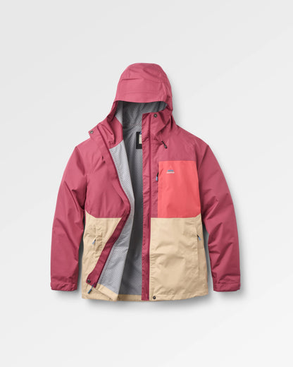 Trailscape Women's Waterproof Jacket - Maroon/Stone - Flatlay