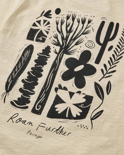 Women's Roam Further T-Shirt - Birch - Flatlay