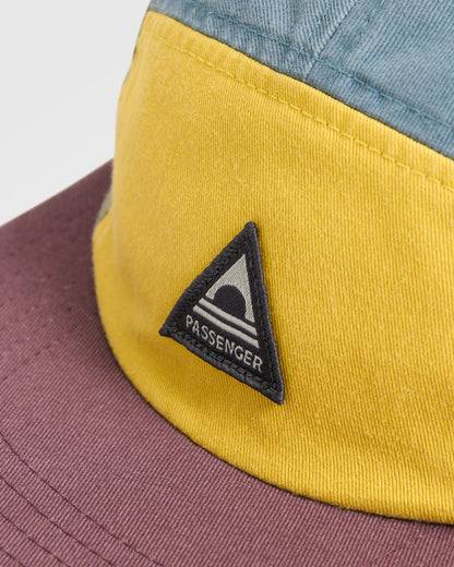 Fixie 5 Panel Cap - Dusty Ochre/Stormy Blue - Flatlay