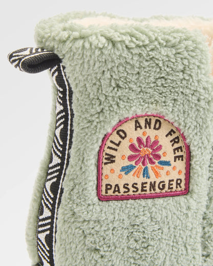 Hideaway Sherpa Fleece Slipper - Pistachio - Flatlay