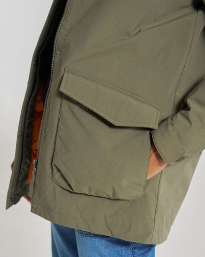 Alaska Recycled Insulated Parka - Dusty Olive - Studio Model