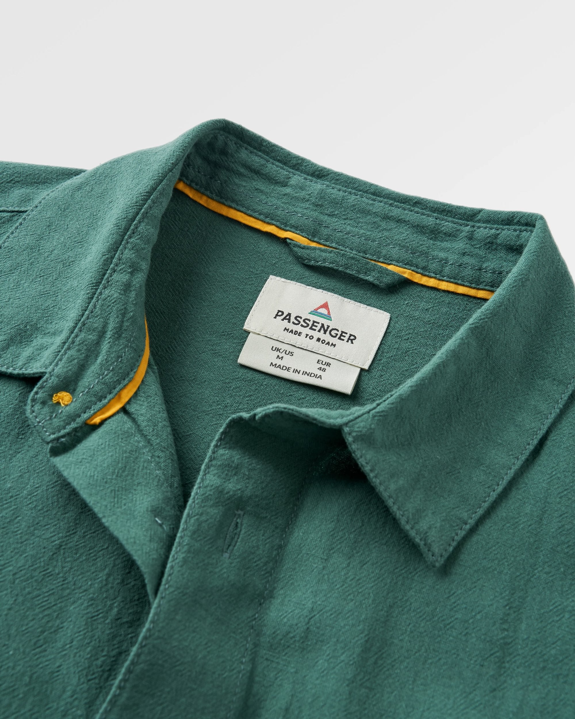 Arica Textured Organic Cotton Shirt - Deep Ocean - Flatlay