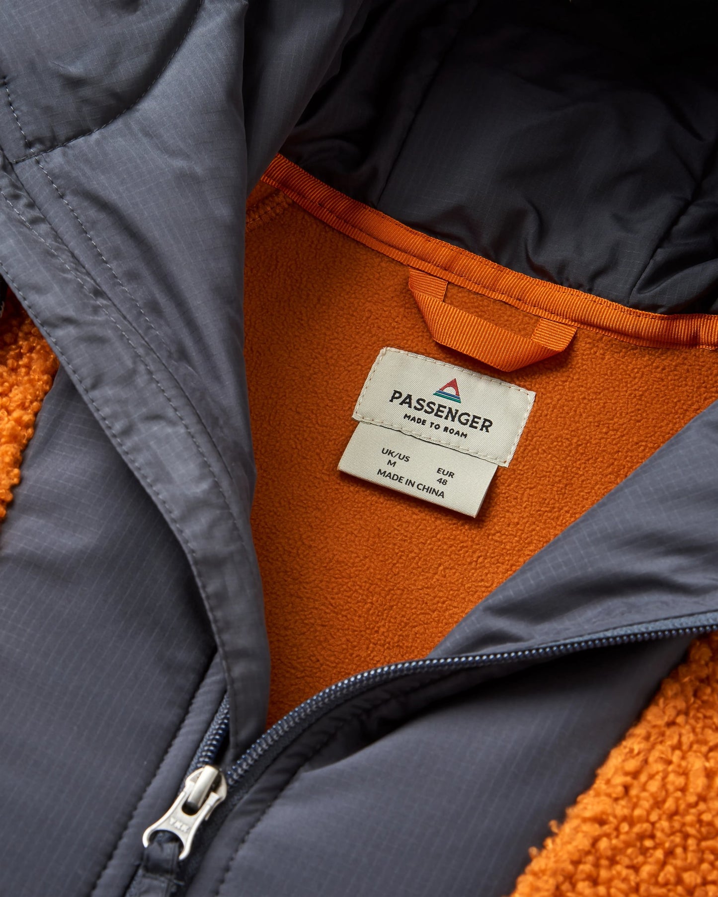 Woodland Recycled Polar-lined Sherpa Fleece - Retro Orange - Flatlay