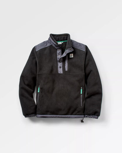 Solace Recycled Sherpa-Lined Polar Fleece - Black - Flatlay