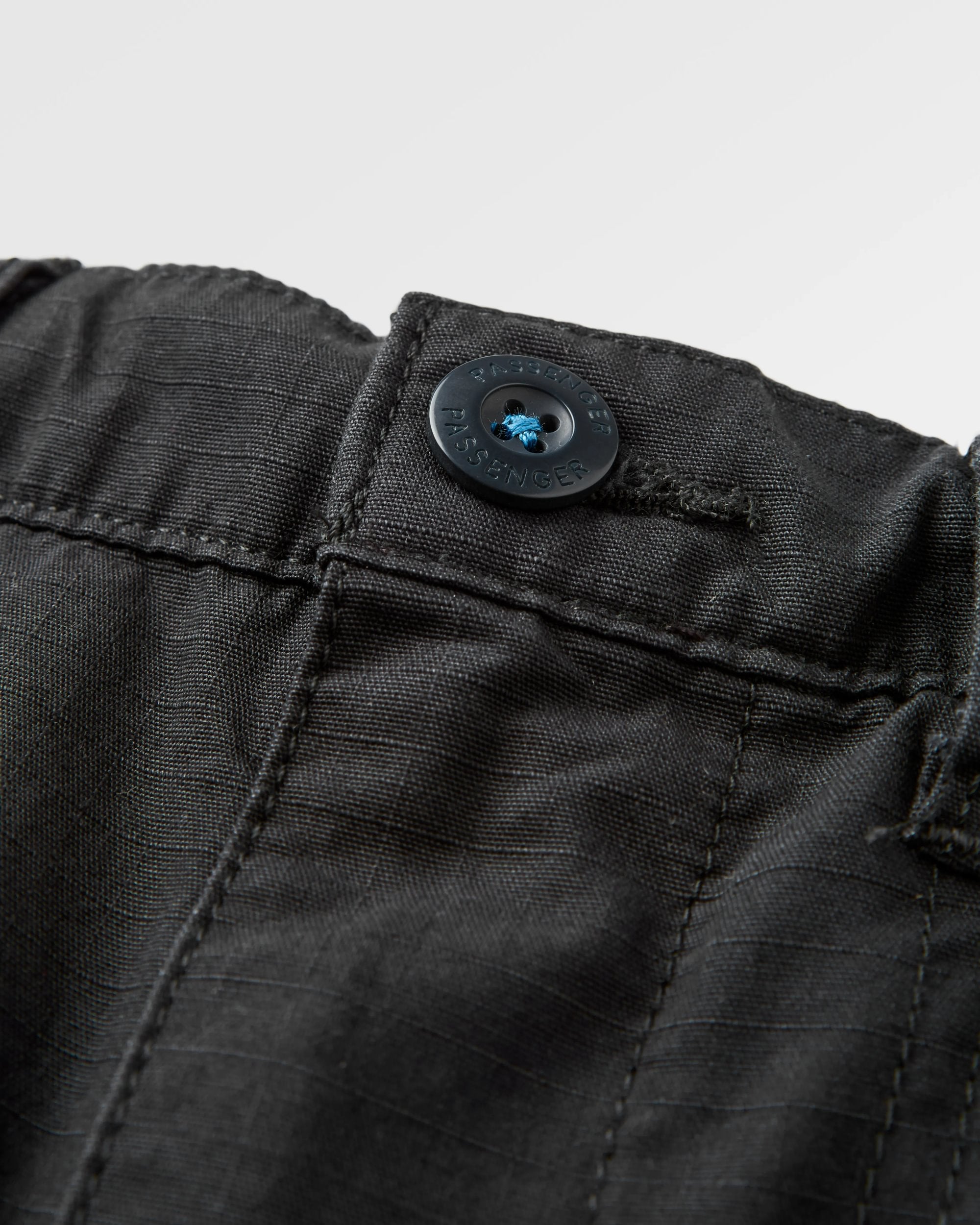 Rif-Raf Organic Cotton Ripstop Trouser - Black - Flatlay