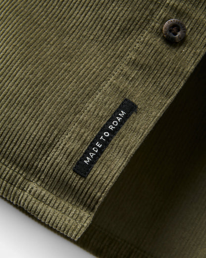 Backcountry Short Sleeve Cord Shirt - Dusty Olive - Flatlay
