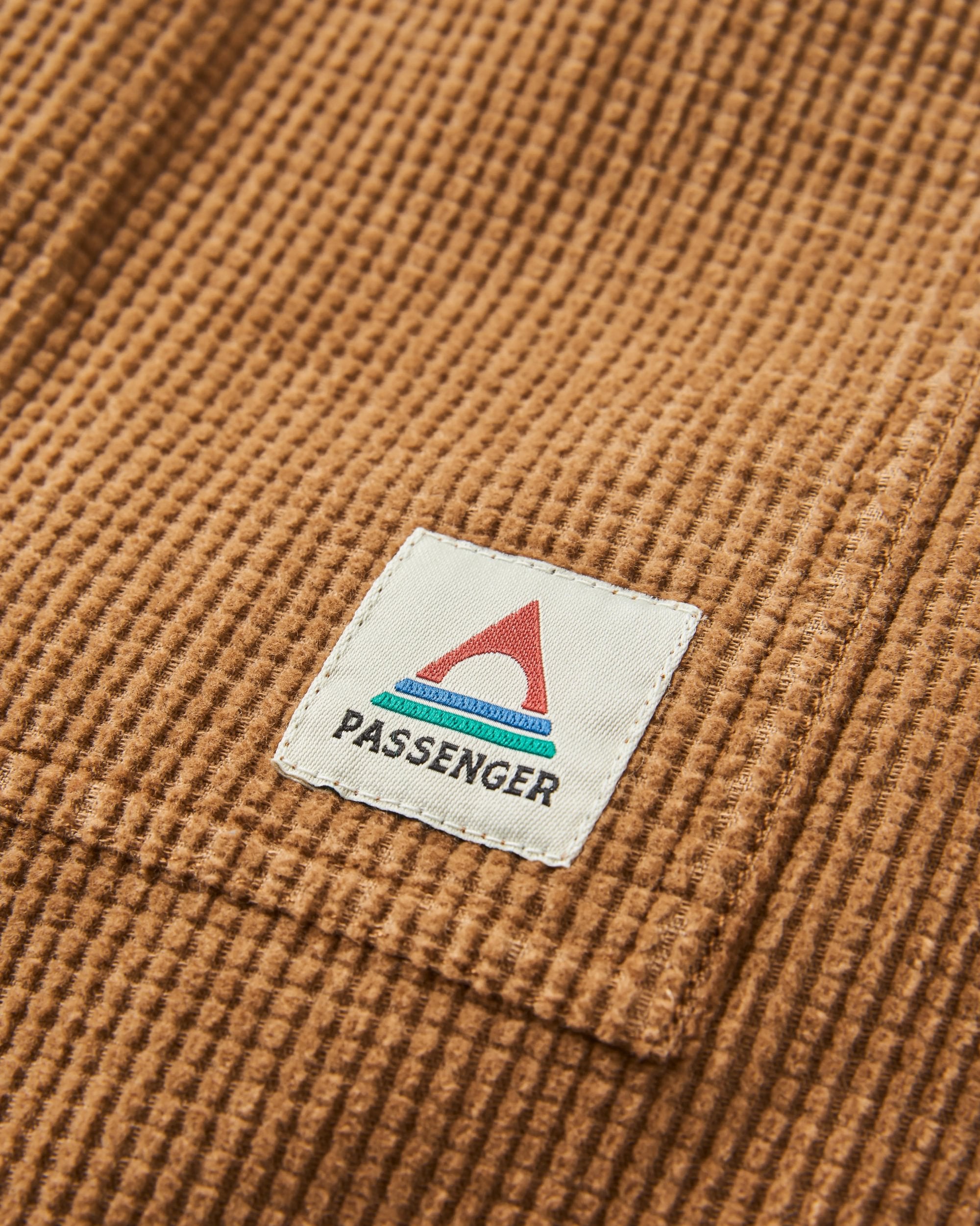 Harvest Organic Cotton Cord Overshirt - Caramel Brown - Flatlay