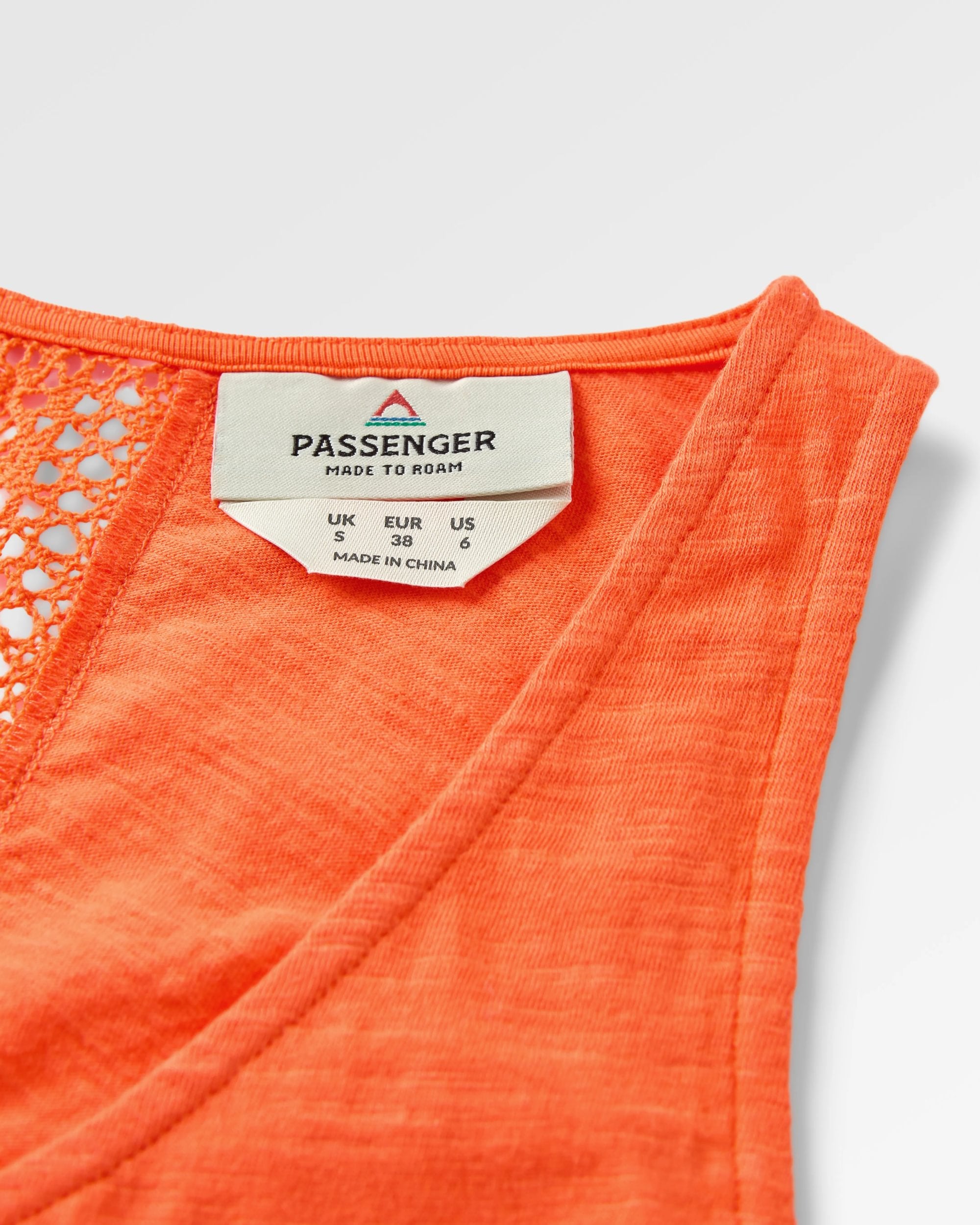 Rivergate Recycled Cotton Top - Ember Orange - Flatlay