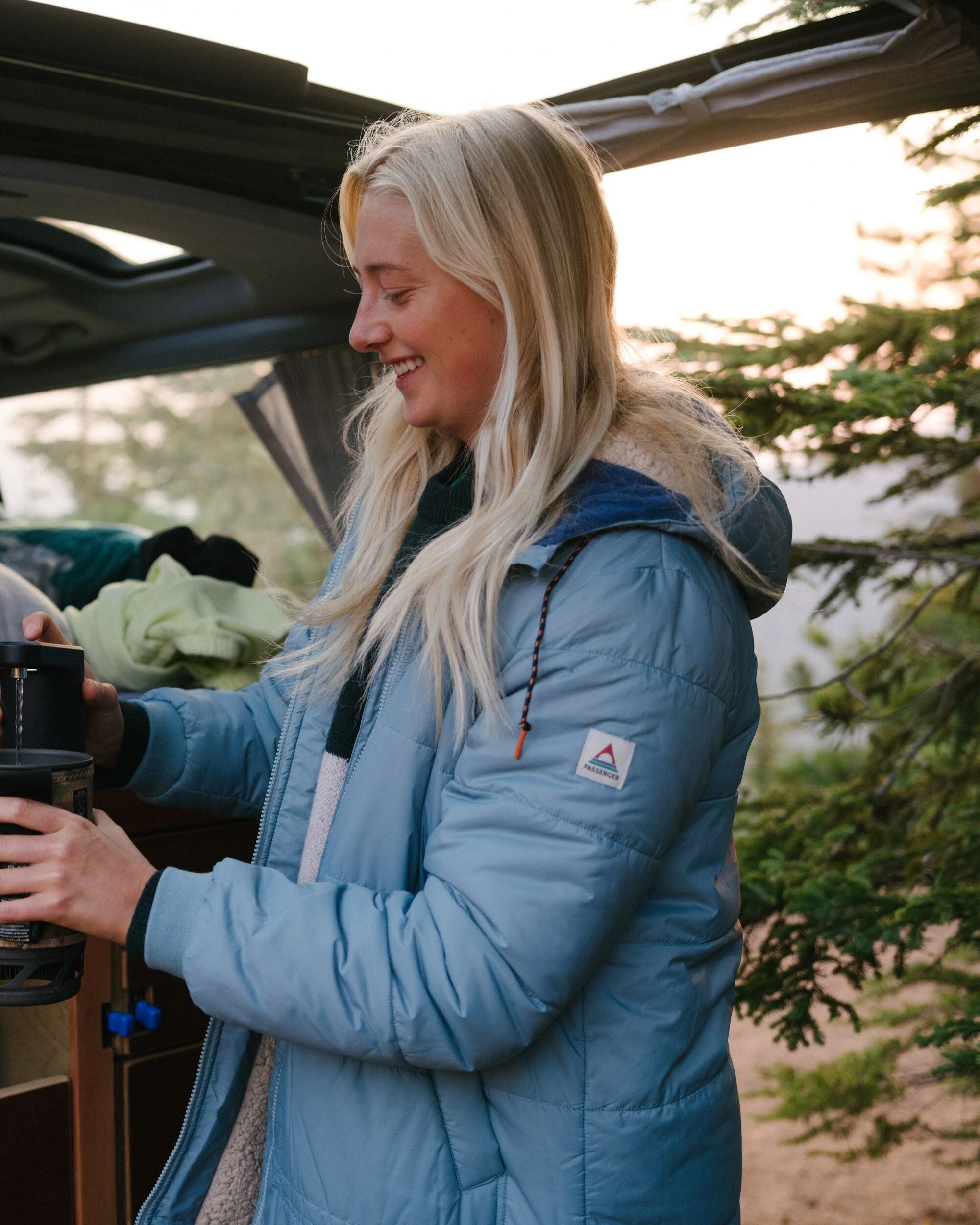 Flora Recycled Sherpa Lined Parka - Arctic - Lifestyle