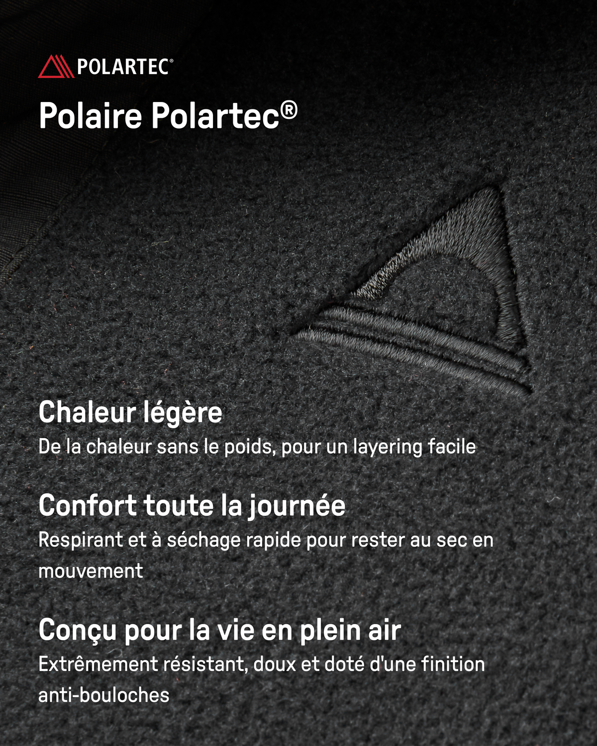 Polartec® Sweat Zippé 1/4 Set Off - Noir Strata Swirl