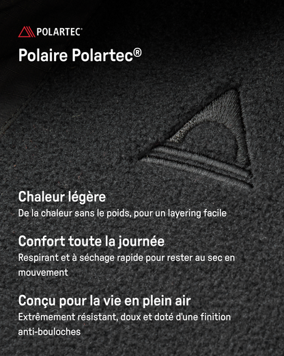 Polartec® Sweat Zippé 1/4 Set Off - Noir Strata Swirl