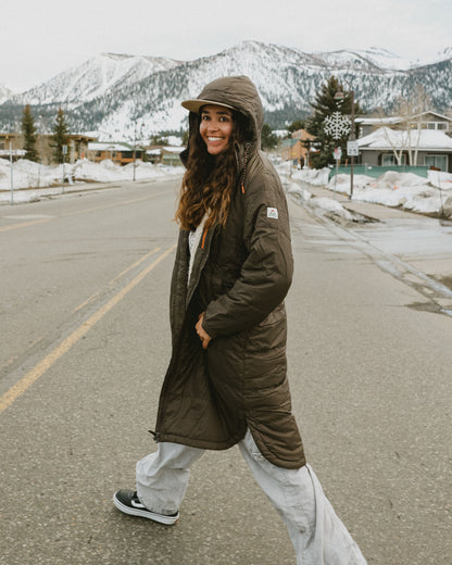 Flora Recycled Sherpa Lined Parka - Coffee - Lifestyle