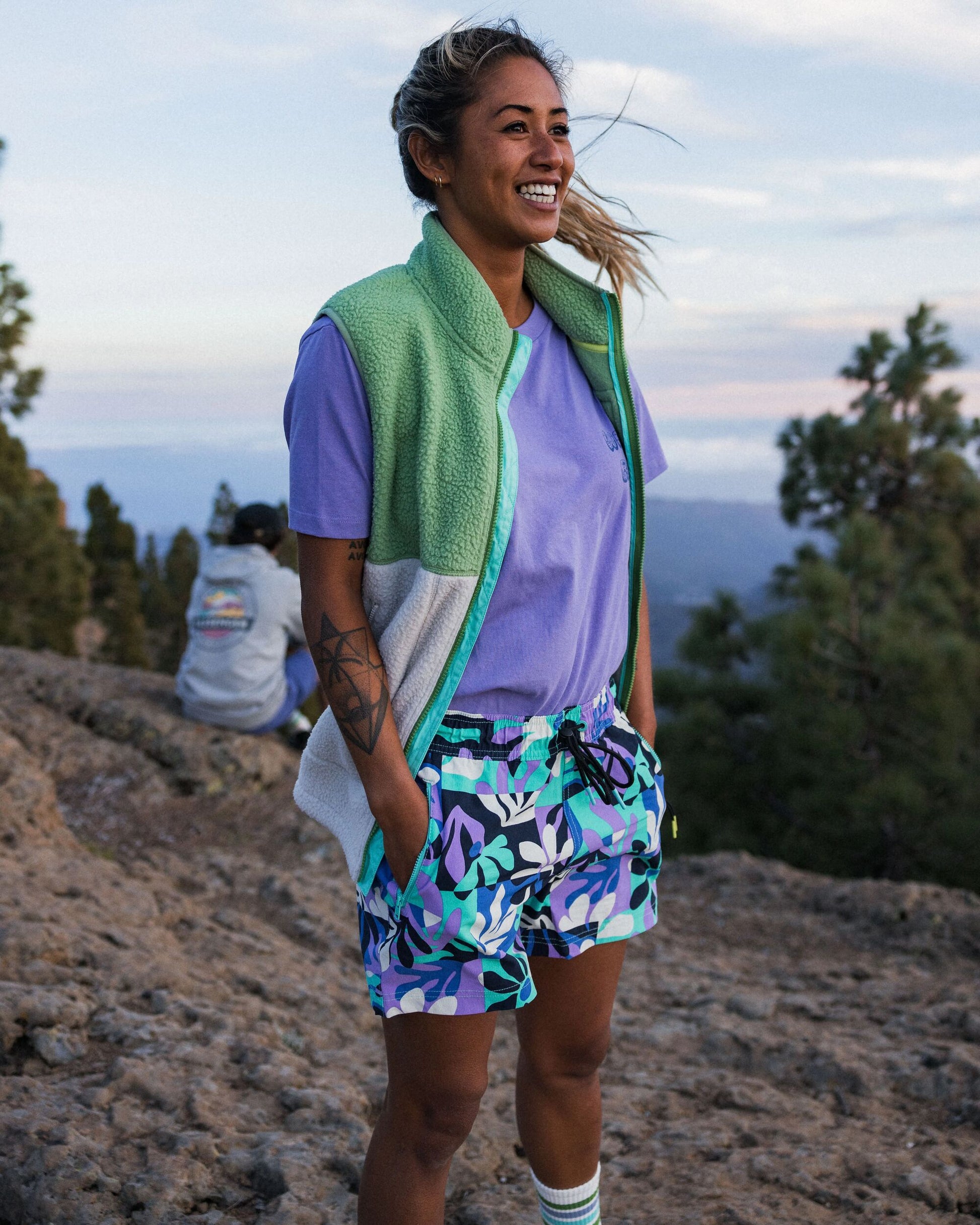 Way Out All Purpose Short - Mountain Foliage Purple - Lifestyle