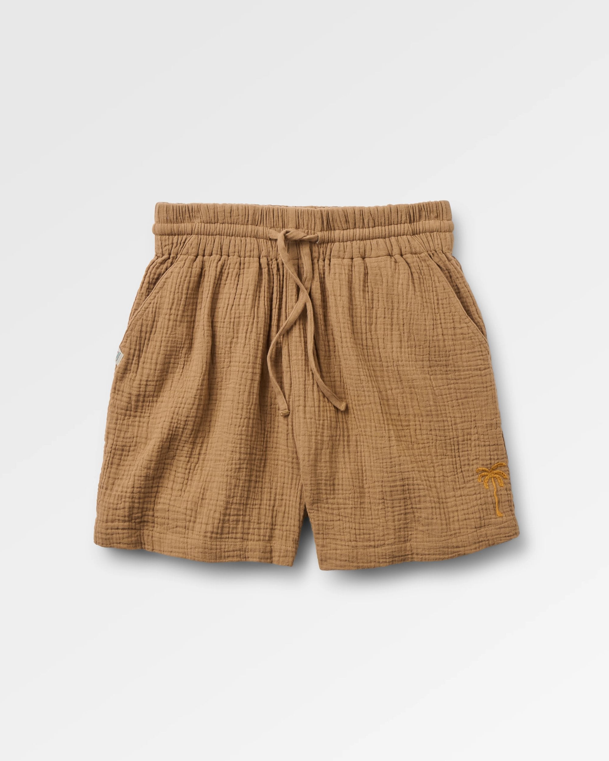 Waveney Cotton Short - Caramel Brown - Flatlay