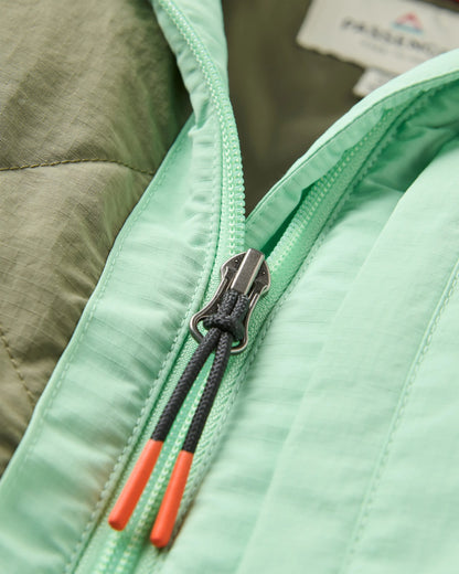 Lara Quilted Jacket - Grey Marl/Dusty Olive - Flatlay