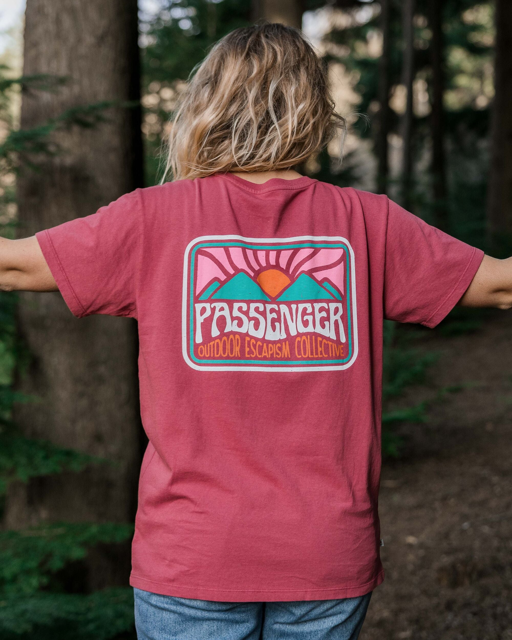 Golden Hour Recycled Cotton T-Shirt - Earth Red - Lifestyle