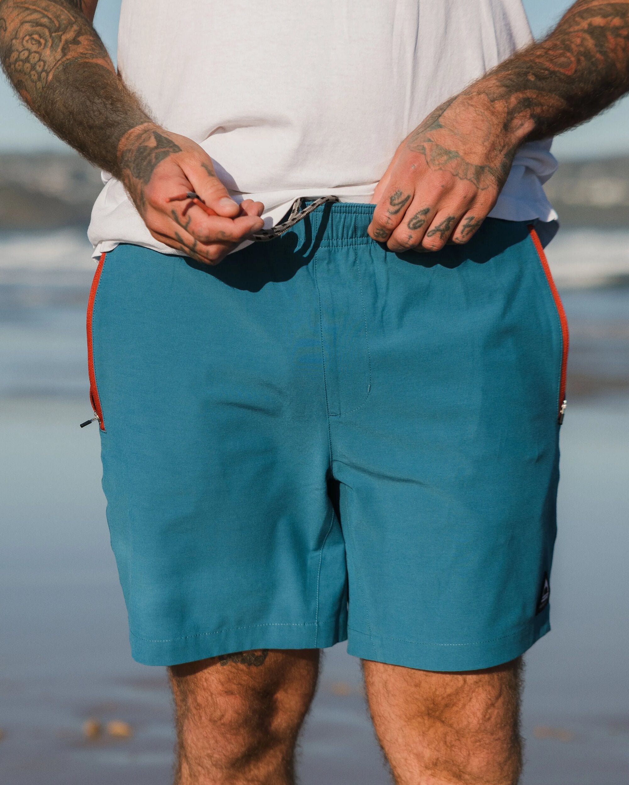 Traveller Organic All Purpose Short - Blue Steel - Lifestyle