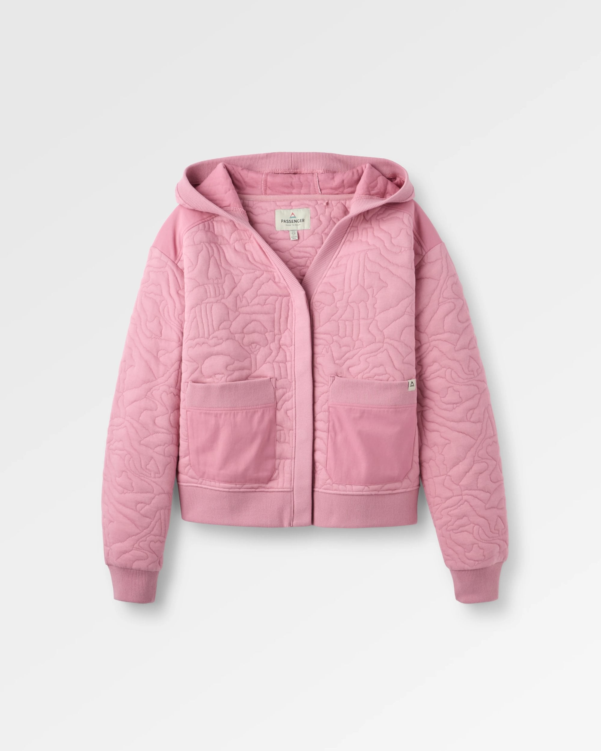 Seagrass Organic Cotton Quilted Hoodie - Pink Haze - Flatlay