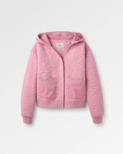 Seagrass Organic Cotton Quilted Hoodie - Pink Haze - Flatlay