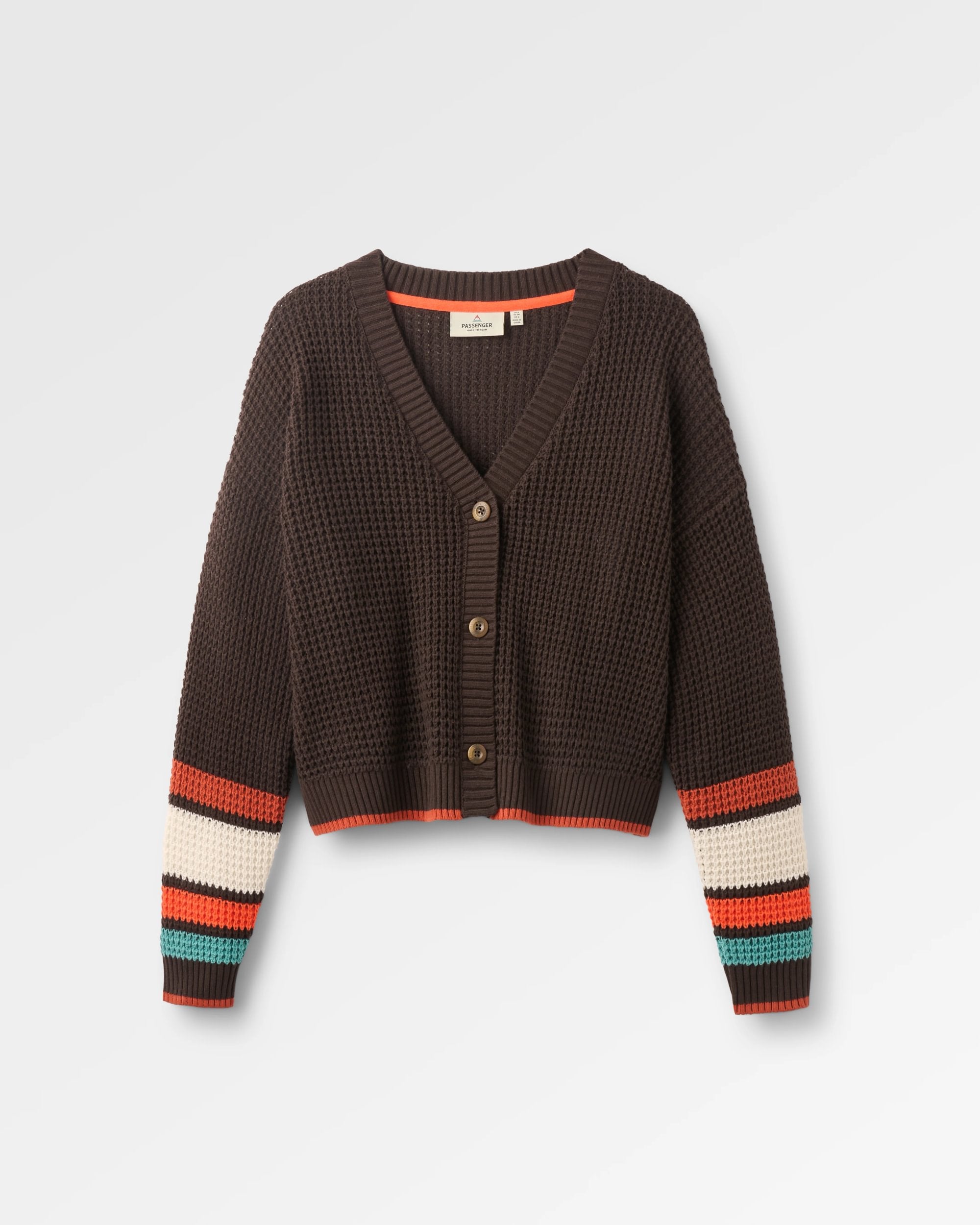 Serenity Knitted Cardigan - Espresso - Flatlay