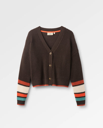 Serenity Knitted Cardigan - Espresso - Flatlay
