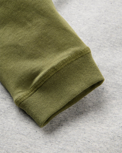 Roamer Raglan LS T-Shirt - Khaki/Grey Marl - Flatlay