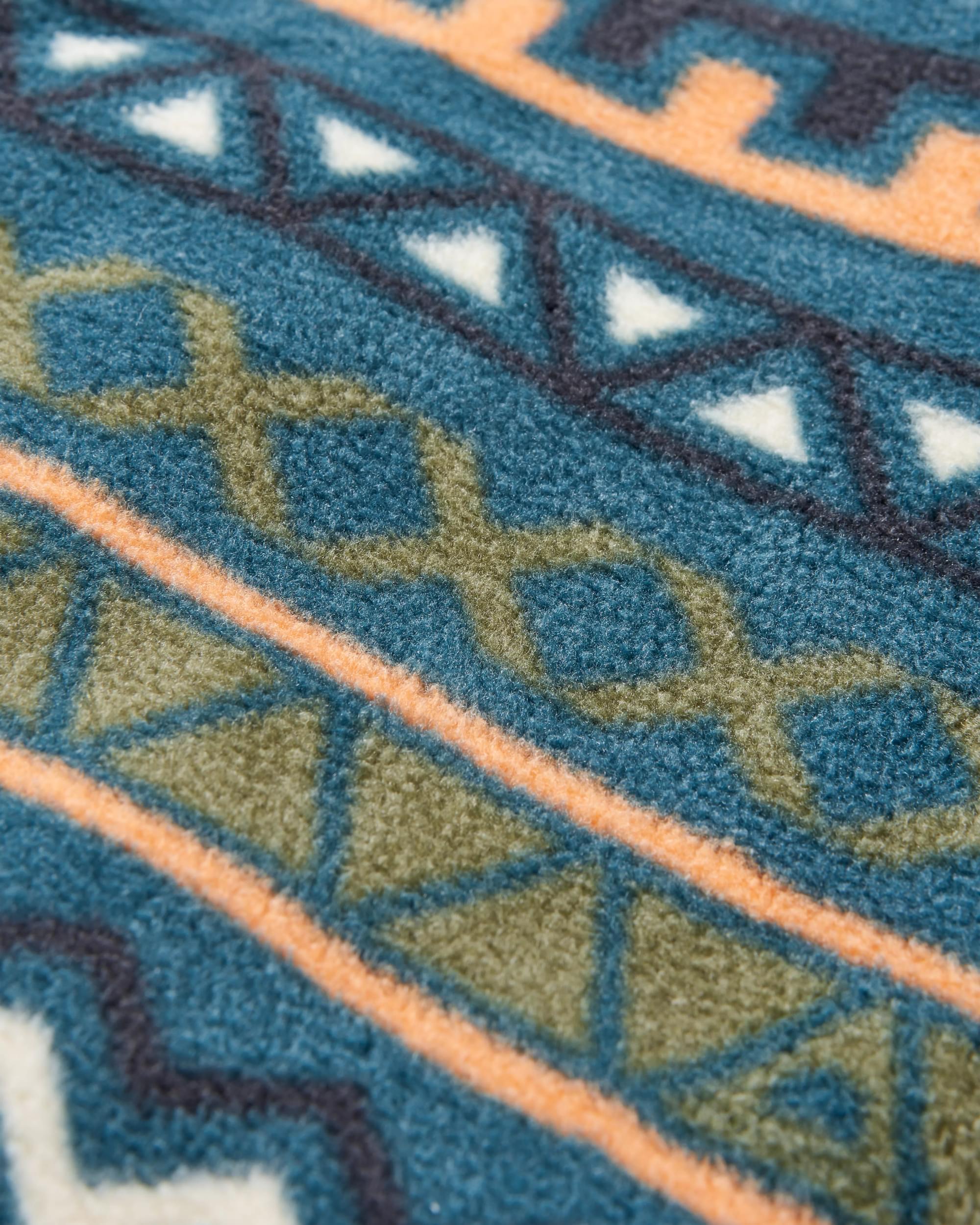 Ace Recycled Polar Fleece Dungarees - Retro Geo Mediterranean - Flatlay