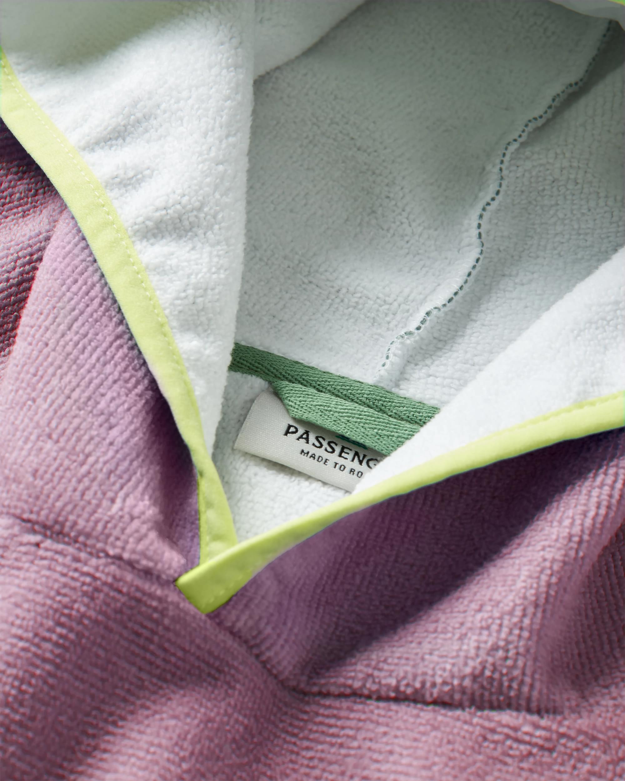 Tulum Recycled Towel Poncho - Grape / Charcoal - Flatlay