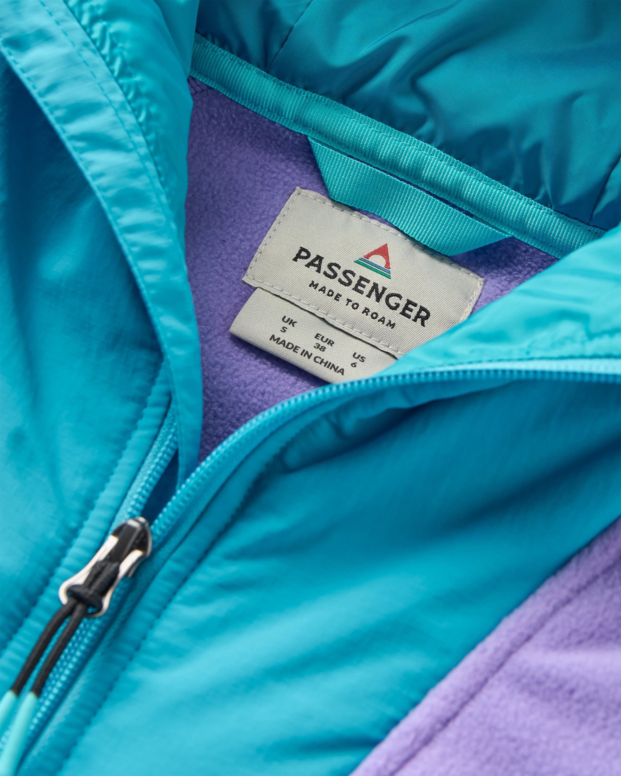 Alexander Recycled Hooded Polar Fleece - Retro Purple/Bluejay - Flatlay